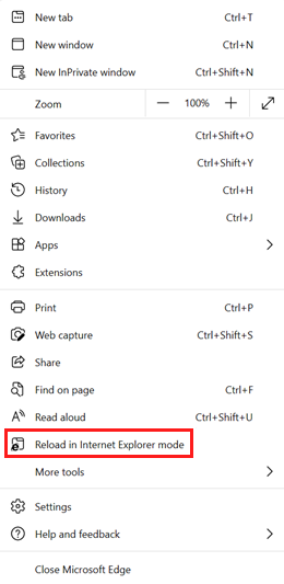 Configuring InternetExplorerIntegrationReloadInIEModeAllowed for IE Mode in Edge