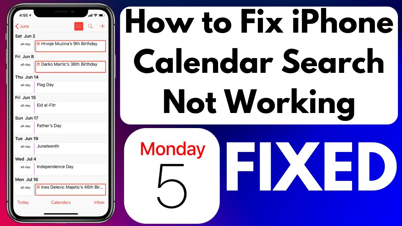 How to Resolve iOS Calendar Search Not Working Problem