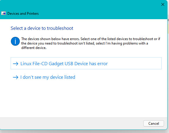 Troubleshooting Linux File-Stor Gadget USB Device Connections