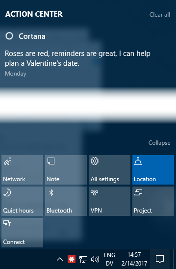 notification history windows 10