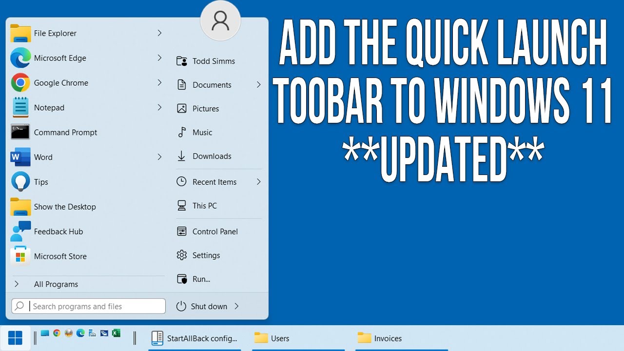 Enable and Customize Quick Launch Toolbar in Windows 11 for Faster Access