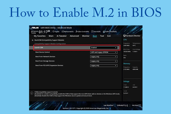 Quick Tutorial on Enabling M.2 in MSI BIOS for SSD Setup