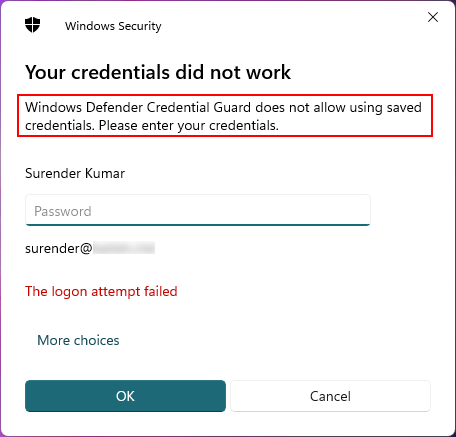 Windows Defender Credential Guard Prevents Use of Saved Credentials: How to Fix It