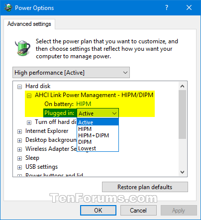 How to Enable HBA W/Spindown on Windows 10 for Disk Power Management