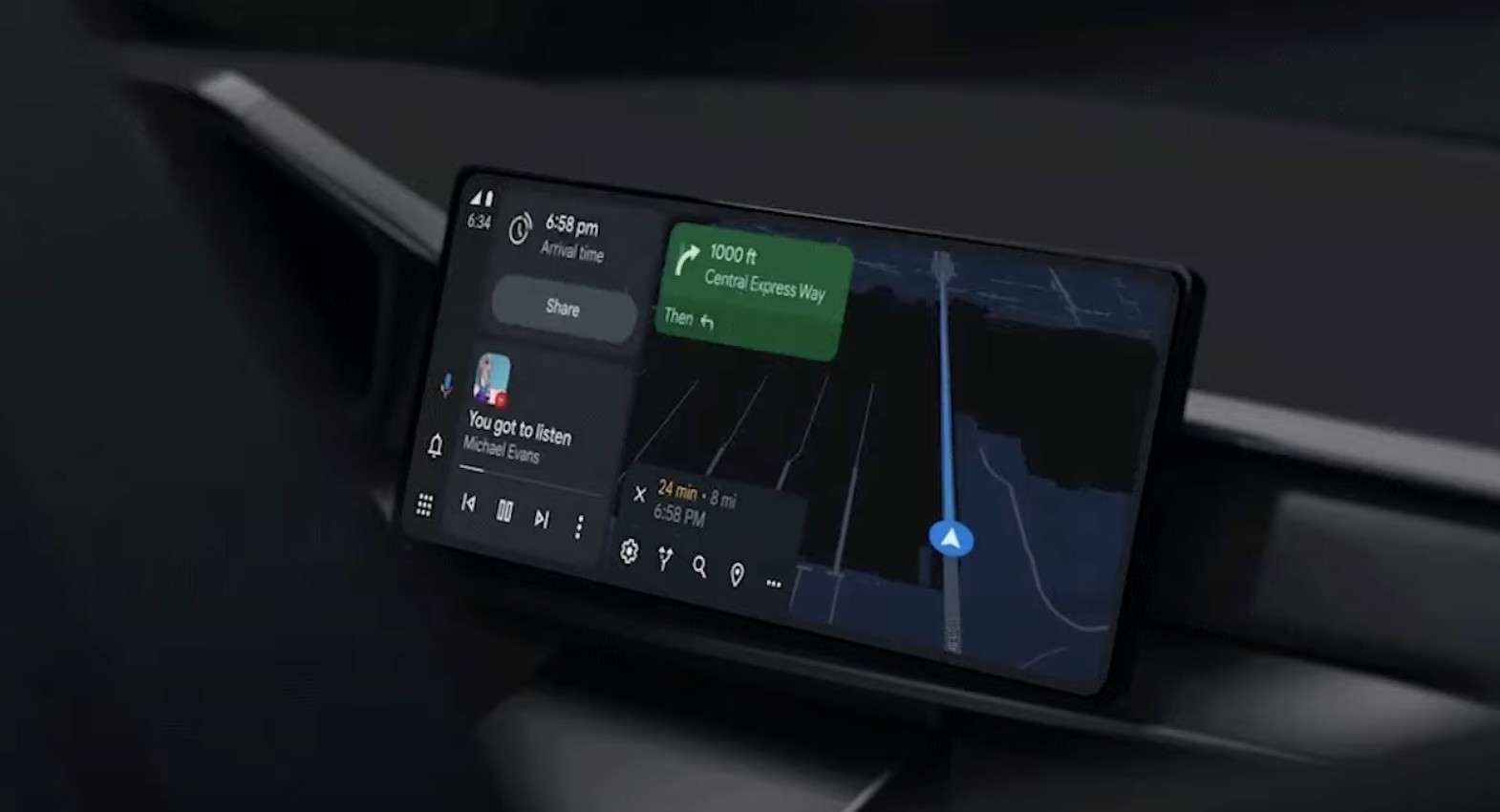 android auto maps dark mode