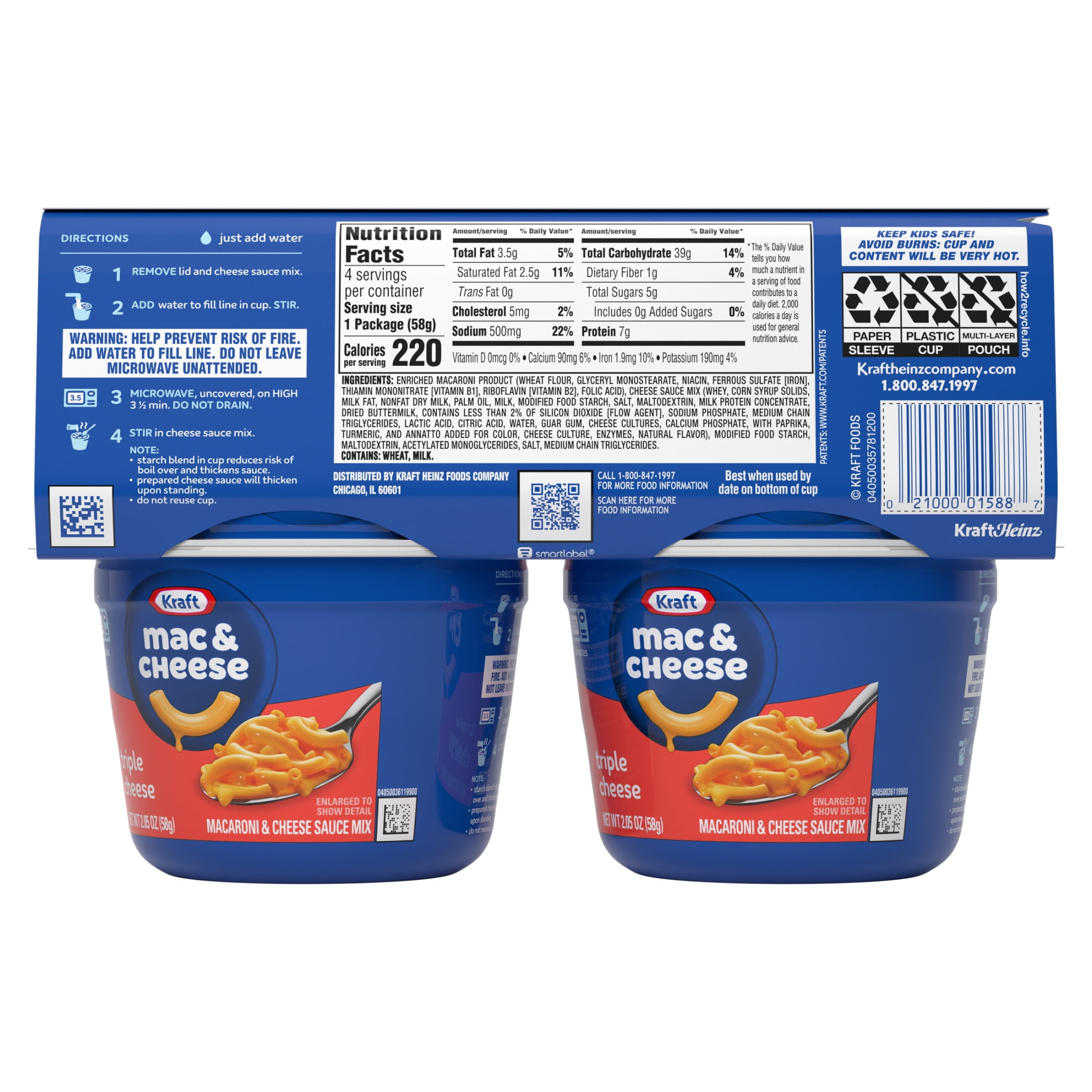 Triple Cheese Mac and Cheese Cup Nutrition Facts: Easy to Read